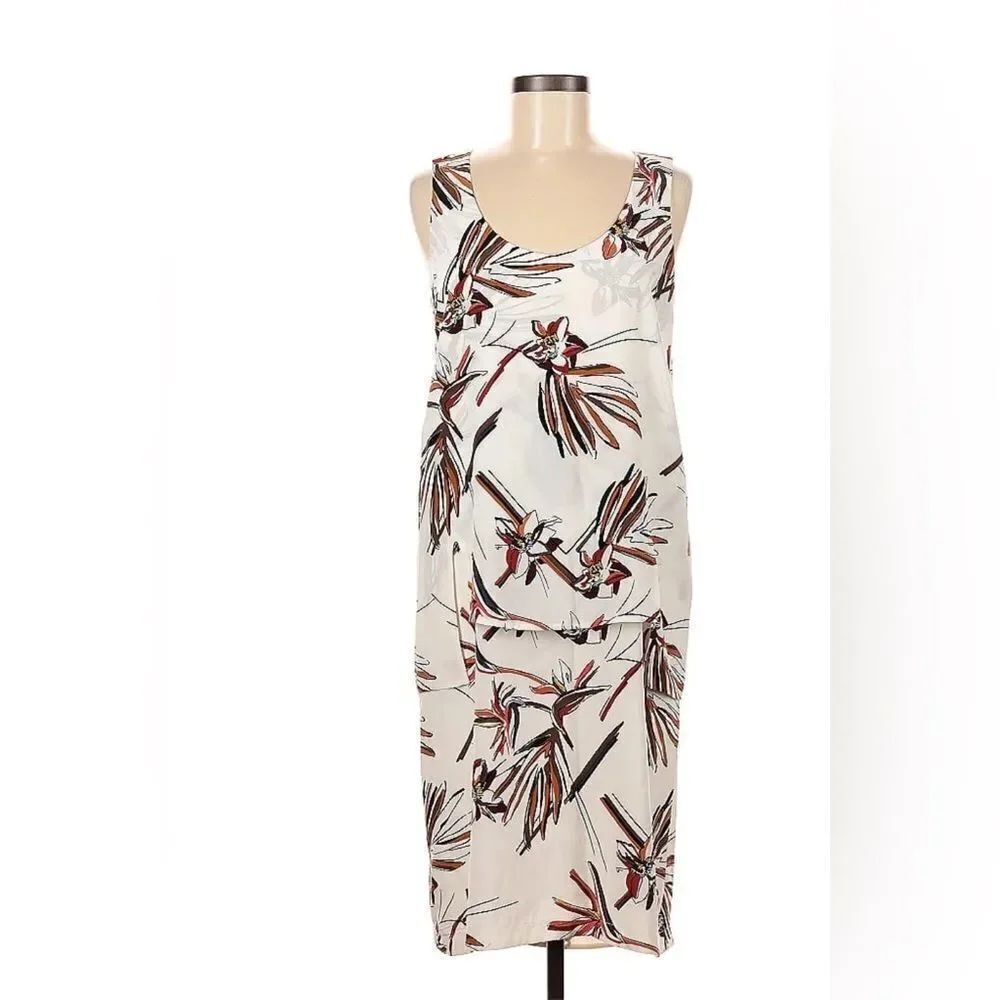 Maiyet multicolor dress tropical print size 40 100% silk H6